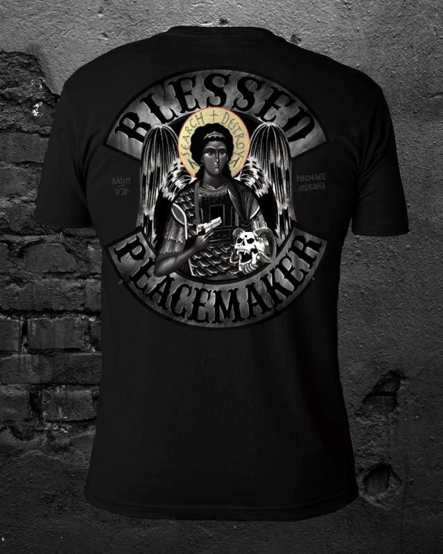 ST. MICHAEL PROTECT US. Cotton T-shirt for those who protect the sheep. - MIDNIGHT PLATOON 